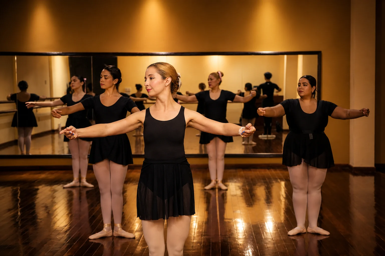 Bailarín de ballet de edad avanzada en una pose elegante
